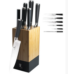 Набір ножів на дерев'яній підставці Berlinger Haus Black Royal Collection BH-2424 - 7 пр.