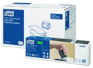 Салфетки для диспенсера Tork Xpressnap&reg; 18961 - 5*200шт, 2 слоя, черные