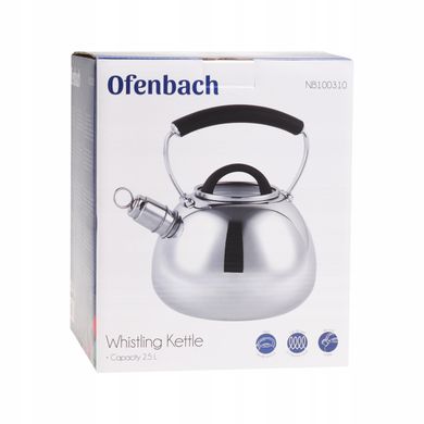 Чайник із нержавіючої сталі зі свистком Ofenbach KM-100310 - 2,5 л