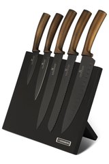 Набір ножів на магнітній підставці Edenberg EB-964 - 6пр/ручкі під дерево
