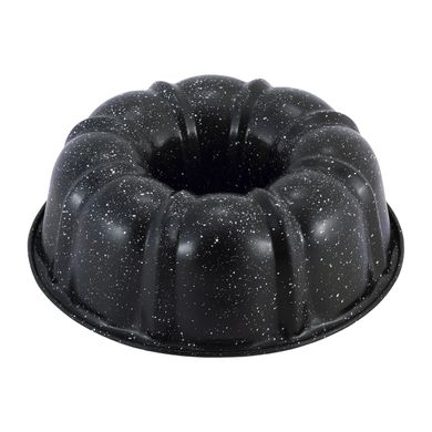 Форма для випічки Kamille Чорний 25см з антипригарним покриттям мармур з вуглецевої сталі KM-6032