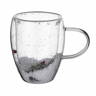 Чашка стеклянная подарочная с двойными стенками Kamille KM-9015 - 350 мл