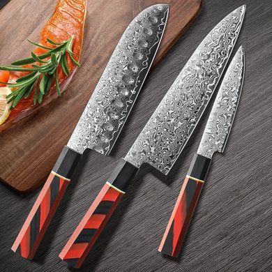 Набор ножей Bohmann Damascus DK-DMS 1300 red &mdash; 3 шт., японская сталь VG-10