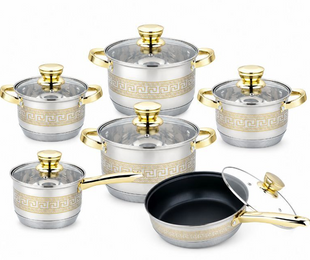 Набір кухонного посуду Versace Edenberg EB-1234, 12 предметів, нержавіюча сталь