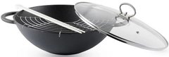 Сковорода-вок чугунная со стеклянной крышкой GIPFEL DYNASTY 1313 - 35x10 см