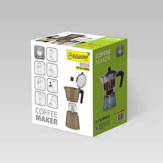 → Гейзерна кавоварка Espresso Moka MAESTRO MR1666-6-BROWN - 300