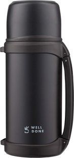 Термос вакуумний Well Done (WD-7041B) - 1.5 л, чорний
