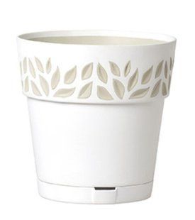 Горшок с автополивом Stefanplast OPERA Cloe 94100 - 25 x 25 см, белый/травертин