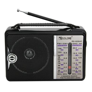 Портативний радіо приймач GOLON RX-606AC від мережі 220В Чорний