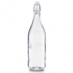 Пляшка із застібкою ZELLER 19713 - 1000 мл., Ø8,5х32см, скло, Прозорий