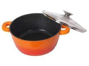 Кастрюля мармурове покриття Bohmann BH 7324 MRB-OR - 3.9 л, 24 см (оранжевая)