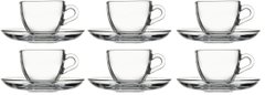 Набір чашок для кави з блюдцями Pasabahce Basic 97984 - 90 мл, 6 шт