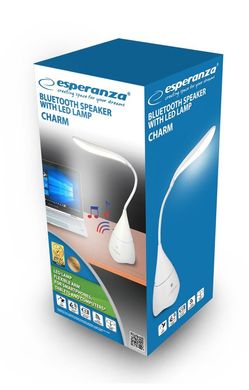 LED лампа настольна+колонка bluetooth Esperanza Charm EP151W — белая