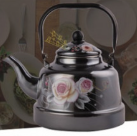 Чайник на плиту емальований чорний/білий Edenberg EB-3354 - 1.1л