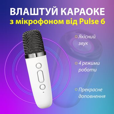 Портативная колонка bluetooth беспроводная Pulse 6 с микрофоном 10 Вт водонепроницаемая с аккумулятором Белый