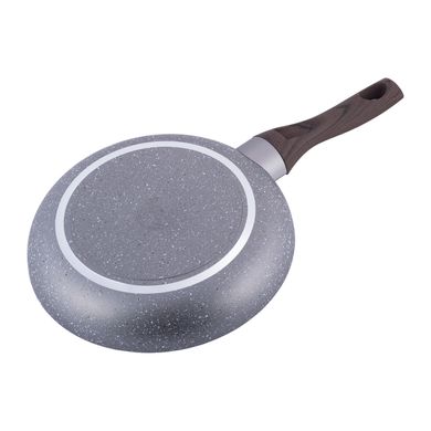 Сковорода Kamille 24см з антипригарним покриттям Grey marble з алюмінію для індукції і газу KM-4113