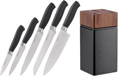 Набір ножів з дерев'яною підставкою Ardesto Black Mars (AR2020SW) - 6 предметів