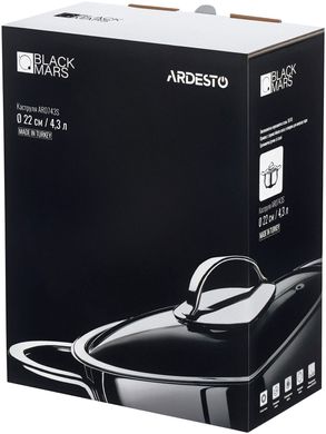 Кастрюля со стеклянной крышкой Ardesto Black Mars (AR0743S) - 4.3 л