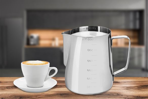 Пітчер для молока зі шкалою ECG Milk Jug 600ml Lucido - 600 мл