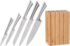 Набір ножів з бамбуковою підставкою Ardesto Black Mars (AR2021SB) - 6 предметів