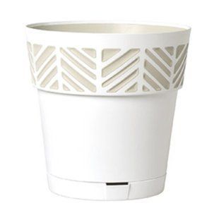 Горшок с автополивом Stefanplast OPERA Orfeo 94550 - 25 x 25 см, белый/травертин