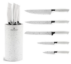 Набір ножів з колодою Edenberg EB-5103W - 7 пр/білі