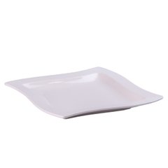 Тарелка подставная квадратная из фарфора 26 см большая белая плоская тарелка