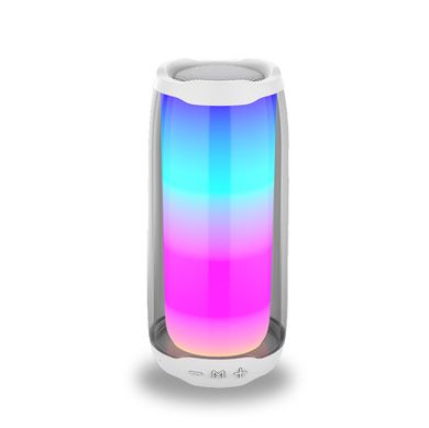 Портативная колонка Bluetooth Pulse 4 с подсветкой и светомузыкой USB Type-C/AUX 10 Вт Белый