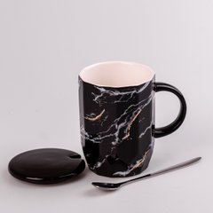 Чашка керамічна 420 мл Мармур Чорний