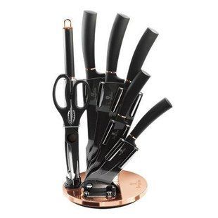 Набір ножів на залізній підставці Berlinger Haus BLACK ROSE Collection BH-2421 - 8 предметів