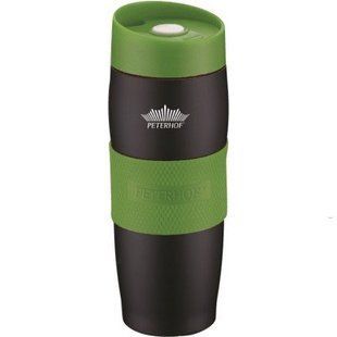 Термокружка Peterhof PH-12419 black-green зеленая - 400 мл
