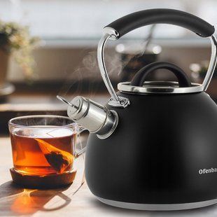 Чайник из нержавеющей стали со свистком Ofenbach KM-100311 - 2,5 л, черный