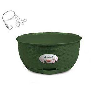 Вазон STEFANPLAST NATURAL 75512 - подвесной, круглый (зеленый)