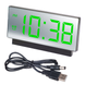 Настольные часы зеркальные от USB с будильником и термометром VST-763Y-4 - зеленые