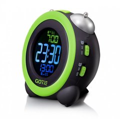 Часы-будильник электронные GOTIE GBE-300Z - зелёные