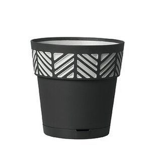 Горшок с автополивом Stefanplast OPERA Orfeo 94553 - 25 x 25 см,графит/светло-серый