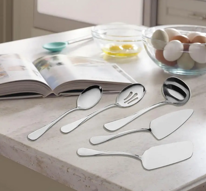 Сервірувальний кухонний набір MR1536 лопатка для салатів, лазаньї, пирогів і тістечок, ложка для сервірування, ложка для сервіровки з прорізами, ополоник