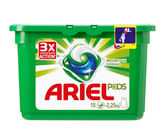Капсули для прання Ariel Pods Гірське джерело 15 шт (4015600949785)