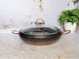Сотейник 3,50 л (28 х 7 см) з а/п покриттям, O. M. S. Collection( Туреччина) 3341 бронза
