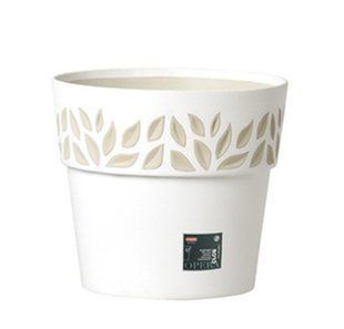 Горшок Stefanplast OPERA Cloe 94200 - 15 x 13 см, белый/травертин