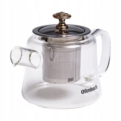 Стеклянный заварочный чайник с ситечком Ofenbach KM-100617S - 0.48 л