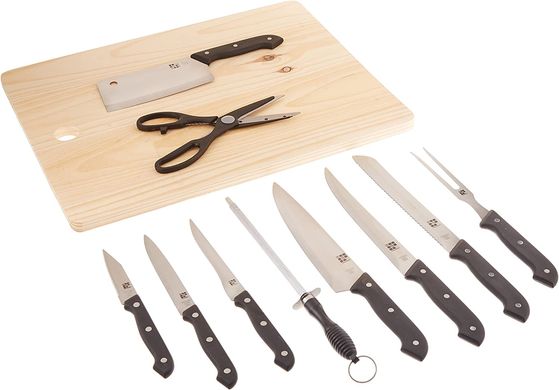 Набір ножів з дерев`яною обробною дошкою - 10пр
