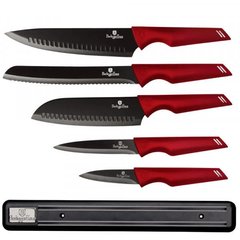 Набір ножів із магнітною планкою Berlinger Haus Metallic Line Burgundy Edition BH-2694 - 6 предметів