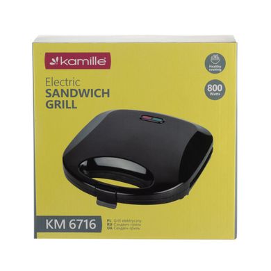 Сендвічниця електрична з антипригарним покриттям Kamille KM-6716 - 800 Вт