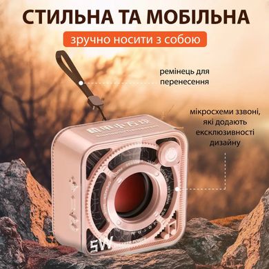 Портативная мини-колонка Bluetooth 5 Вт аккумуляторная/TF-карта Розовый