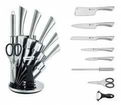 Набір ножів з сокиркою, ножицями, точилкою та керамічною овочечисткою Rainstahl RS-KN 8006-09