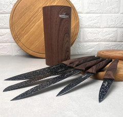 Набор ножей с подставкой Bohmann BH 6165 - 6 пр, коричневый