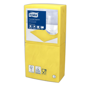 Серветки паперові 24х24 жовті Tork Advanced 477823