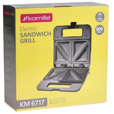 Сэндвичница электрическая с антипригарным покрытием Kamille KM-6717 - 800 Вт