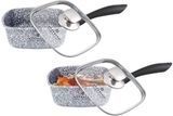 Ковшик зі скляною кришкою з гранітним покриттям Edenberg EB-16998 - 1,8 л, 18 см
